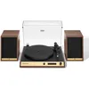 Image de Crosley C72 Tourne-Disque avec Haut-parleurs   Tourne-Disque Bluetooth avec Haut-parleurs d'étagère de 60 W, Lecteur Vinyle Facile à Installer avec Couvercle Anti-poussière, système d'étagère,