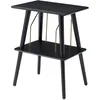 Image de Crosley ST66-BK Manchester Support de platine avec rangement de disques métalliques, noir