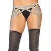 Image de Leg Avenue 8887 Porte-Jarretelles Élastique en Lurex Argent Taille Unique EUR 34-38