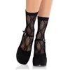 Image de Leg Avenue Chaussettes Cheville Résille avec Noeud, Taille Unique - Noir