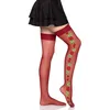 Image de Leg Avenue Bas Autofixants Spandex avec Roses Brodées, Taille Unique - Bordeaux