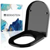 Image de BERNSTEIN - Abattant WC plastique Lunette WC moderne, Cuvette toilette fermeture en douceur - Noir - 46,4x35,9x5cm - Charnières acier, Robuste & résistant aux rayures, détachable facilement - U1002