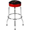 Image de Fender Tabouret de bar 30" avec dossier, Noir | Tabouret de bar 30", hauteur comptoir, design rétro inspiré Fender, assise rembourrée, idéal cuisine, bar maison