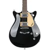 Image de Gretsch G5222 Electromatic Double Jet BT V-Stoptail Black - Modèle à Double Pan Coupé