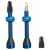 Image de Tubolight Paire Valves Tubeless 50mm Ergal 7075-T6 anodisé Blue