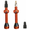 Image de Tubolight Paire Valves Tubeless 50mm Ergal 7075-T6 anodisé Orange