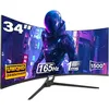 Image de Gawfolk 34 Pouces Ultrawide Curved Gaming Monitor, 1500R PC Screen 165hz UWQHD 3440x1440, écran d'ordinateur incurvé avec FreeSync et Eye Care Technologie, supporte VESA 75 x 75 mm