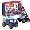 Image de Magformers Amazing Police and Rescue Magnetic Building Blocks Tile Toy. Makes Cars and Buildings in A Police Theme. A STEM Toy for Children Aged 4+. with Police Character and Car.