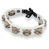 Image de LP Latin Percussion LP162 Tambourin Cymbalettes Cyclop à droite acier inoxydable deux rangées Blanc