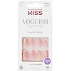 Image de KISS Voguish Fantasy « Clatant » Nude French Coral Long Amande Coffin   28 faux ongles Press On de qualité salon à coller, DIY, 2 g de colle à ongles, 1 bâtonnet de manucure, 1 mini lime