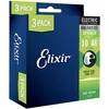 Image de Elixir Strings Lot de cordes pour guitare électrique en acier plaqué nickel avec revêtement Optiweb, tonalité vive et durable avec sensation confortable, jeu de 6 cordes, légères 10-46