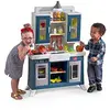 Image de Step2 Modern Farmhouse Cuisine Enfant en Plastique en Marron | Jeu/Jouet Cuisine pour Enfants avec Kit d’Accessoires de 28 Pièces