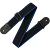 Image de Levy's Leathers M8POLY-BKB Sangle de guitare en polypropylène avec extrémités en cuir véritable et réglage tri-glide Noir/bleu 5,1 cm