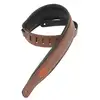 Image de Levys Leathers MSS2-BRN sangle de guitare en cuir rembourré, marron