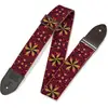 Image de Levys Leathers M8HTV-021 sangle de guitare tissée avec motifs - rouge vintage