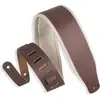 Image de Levys Leathers M26PD-BRN sangle de guitare rembourrée en cuir - marron et crème