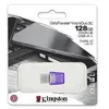 Image de Kingston technology datatraveler microduo 3c lecteur usb flash 128 go usb type-a / usb type-c 3. 2 gen 1 (3. 1 gen 1) acier inoxydable, violet en occasion ou reconditionné