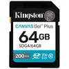 Image de Kingston Canvas Go! Plus - Carte mémoire flash - 64 Go - Video Class V30 / UHS-I U3 / Class10 - SDXC UHS-I en occasion ou reconditionné