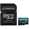 Image de Kingston Canvas Go! Plus - Carte mémoire flash (adaptateur microSDXC vers SD inclus(e)) - 64 Go - A2 / Video Class V30 / UHS-I U3 / Class10 - microSDXC UHS-I en occasion ou reconditionné