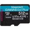 Image de Kingston Canvas Go Plus microSDXC Memory Card Gen4 200MB/s A2 U3 V30 512GB Single Pack w/o ADP Card only-SDCG4/512GBSP