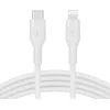 Image de Belkin Câble USB-C vers Lightning BoostCharge Flex en silicone (2 m), certifié MFi (20 W), recharge Power Delivery pour iPhone 14/14 Plus, 13, 12, Pro, Max, mini, SE, iPad, etc. (blanc)