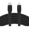 Image de Belkin Câble USB-C vers Lightning BoostCharge Flex en silicone (3 m), certifié MFi (20 W), recharge Power Delivery pour iPhone 14/14 Plus, 13, 12, Pro, Max, mini, SE, iPad, etc. (noir)