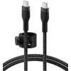 Image de Belkin BoostCharge Pro Flex câble à gaine tressée USB-C vers USB-C, Certifié USB-IF, recharge Power Delivery, câble USB C pour iPhone 16, 15, MacBook, iPad Pro, Galaxy S24, Pixel, etc, 2 m, noir