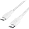 Image de Belkin câble USB-C vers USB-C, Power Delivery 100 W, certification USB-IF 2.0, gaine tressée en nylon, cable USB C charge rapide pour iPhone 16, 15, iPad, MacBook, Galaxy S24, Pixel, etc., 2 m, blanc
