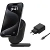 Image de Belkin BoostCharge Socle de Recharge Qi2 (Chargeur Pliable, Compatible MagSafe, 15 W, pour modèles de l'iPhone 16, 15, 14, 13, Chargeur Compatible Standy, Adaptateur Secteur Inclus, Noir)