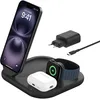 Image de Belkin BoostCharge Socle de Recharge 3-en-1 aimanté et Pliable Qi2, 15 W, Compatible MagSafe, pour iPhone 17, iPhone Air, Pixelsnap, Apple Watch, AirPods, Adaptateur Secteur Inclus - Noir