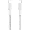 Image de Belkin Eco Câble USB-C vers USB-C avec gaine tressée, 1 m, 240 W, doux au toucher, souple, Câble de recharge rapide, pour iPhone 16, Galaxy S25, Pixel 9, MacBook, iPad Pro, etc.- Blanc (USB 2.0)