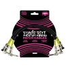 Image de Ernie Ball 6075 Câbles Patch Coudés Noirs 30cm (X3)