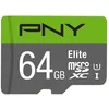 Image de PNY Elite Carte Mémoire microSDXC 64 Go + Adaptateur SD, Vitesse de Lecture 100 Mo/s, Classe 10 UHS-I, U1 pour vidéo Full HD