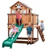 Image de Backyard Discovery Beacon Heights, Aire De Jeux en Bois | Cabane Exterieur pour Enfant, Toboggan Et Bac À Sable | Maisonnette De Jeux Jardin avec Cuisine Dinette, Jeux Exterieur, +3 Ans