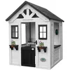 Image de Backyard Discovery Sweetwater Maisonnette en Bois, Blanche/Noire | Cabane de Jardin pour Enfants/avec Cuisine, Accessoires et Fenêtres - 117 x 107 x 140 cm / 2 à 10 Ans.