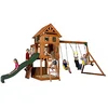 Image de Backyard Discovery Atlantic, Aire de Jeux en Bois | Portique Balançoire avec Mur d'escalade, Toboggan et Balançoire, Bac à Sable | Trapèze, Jeux Exterieur, +3 Ans