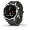 Image de Garmin - Epix - Montre GPS Multisport connectée avec écran AMOLED - Acier, Silver avec bracelet gris - Boitier 47 mm