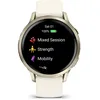 Image de Montre GPS connectée - GARMIN - Venu 4 - 41 mm (1 2) - Lunar Gold avec bracelet en silicone ivoire