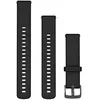 Image de Garmin Bracelet de Montre Officiel Quick-Release, Silicone, Noir/Silver