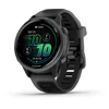 Image de Garmin® Forerunner 570 Montre Intelligente GPS avancée pour Course et Triathlon 42 mm Écran AMOLED Fonctions d'entraînement et de récupération Aluminium Gris Ardoise avec Bracelet Noir translucide
