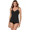 Image de Miraclesuit Maillot de Bain pour Femme Bonnet DD Point Broche Amour Noeud Sweetheart Soutien-Gorge Tankini Maillot de Bain Top, Noir/Blanc, 12DD, Noir/Blanc, 12DD