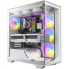 Image de Antec C3 ARGB blanc, 3 ventilateurs ARGB PWM de 120 mm et 1 x 120 mm inclus, jusqu'à 8 ventilateurs simultanément, type C, panneaux avant et latéraux en verre trempé sans couture, support de radiateur
