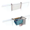 Image de Foxydry Duo Étendoir de balcon pliable d'extérieur, robuste, en acier inoxydable et aluminium, pour balustrade de balcon, terrasse, finition Corten, longueur 82 cm