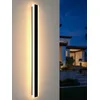 Image de LUOLONG Applique longue LED Villa Applique murale Villa Porche Applique extérieure IP65 Appliques murales étanches Noir Longue bande lumineuse Applique extérieure de jardin-150CM,Lumière chaude