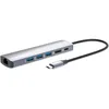 Image de MANHATTAN 153959 Station d'accueil USB-C PD 6-en-1 4K Hub Multiport Silver