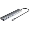 Image de Manhattan Hub USB-C et USB-A 7 ports 10 G avec alimentation de 100 W, transfert de données ultra-rapide, design portable, compatible avec Windows et macOS - 181167