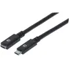 Image de Manhattan Câble USB USB 3.2 Gen2 (USB 3.1 Gen2) USB-C mâle, USB-C femelle 50.00 cm noir 355230