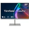 Image de ViewSonic ColorPro VP2766-2K-W Moniteur 27" 2K QHD, validé Pantone, Delta E<2, 100 % sRGB, 90 W USB-C, 120 Hz, moniteur créatif pour la conception graphique et le montage vidéo, ergonomique, sans