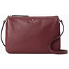 Image de Kate Spade - Pochette à bandoulière en Cuir Jackson bordeaux - 25x17,5x3,5 cm OS