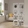 Image de Bibliothèque Cube en Bois Double Face 79x166,5h cm Blanc - Rail